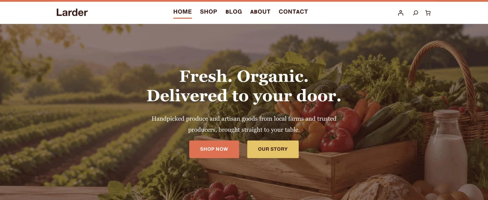 Larder theme home page