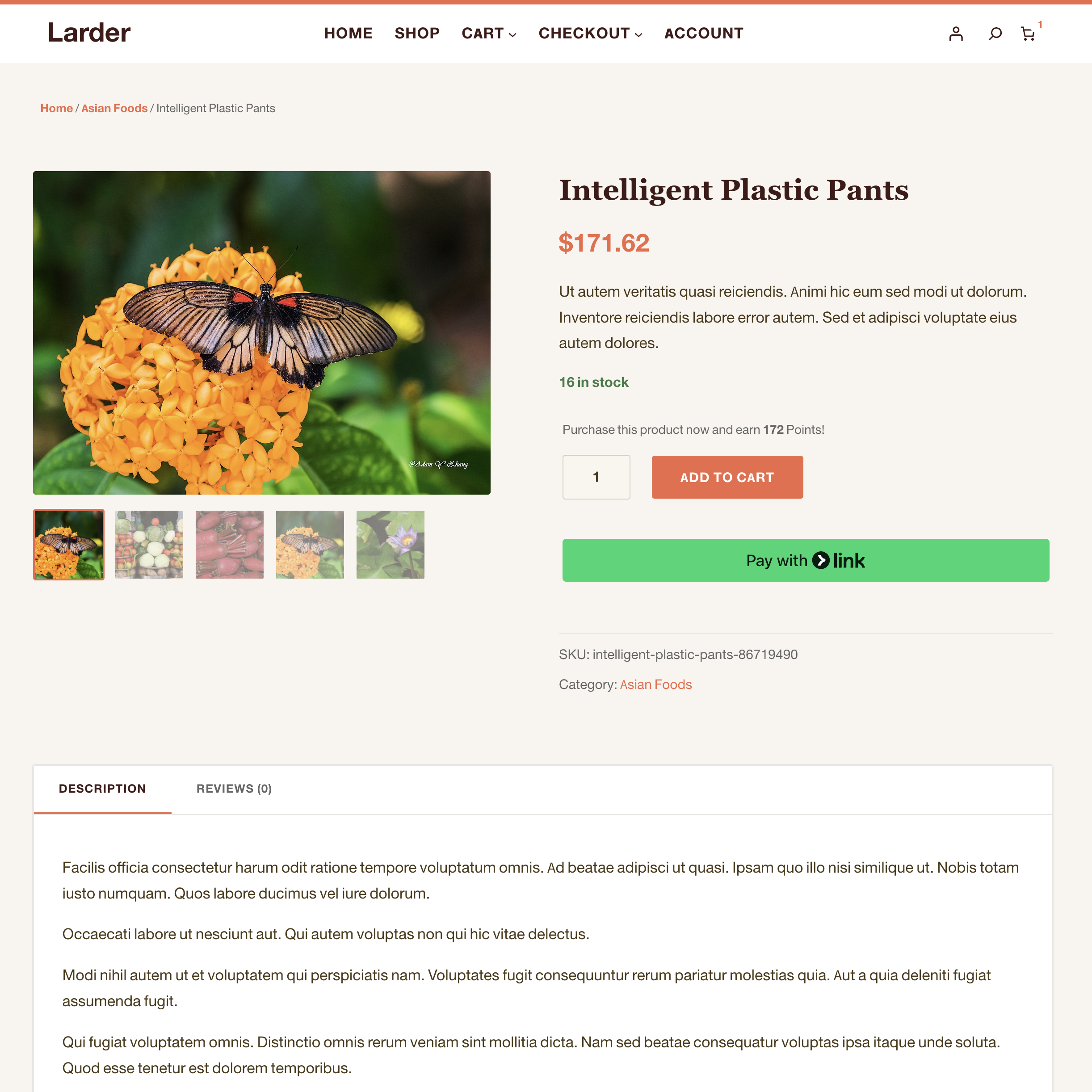 Larder theme single product page