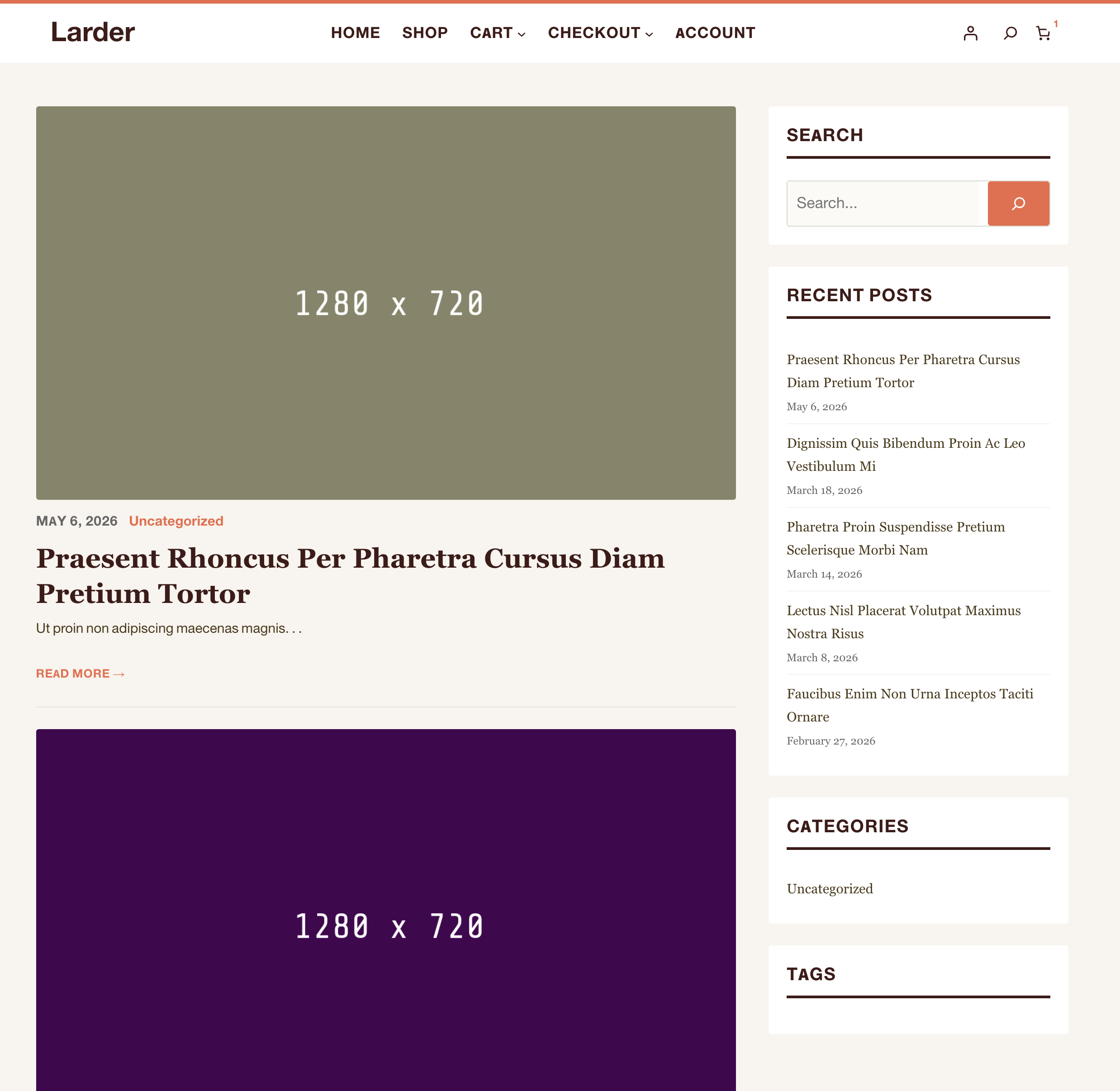 Larder theme blog archive page