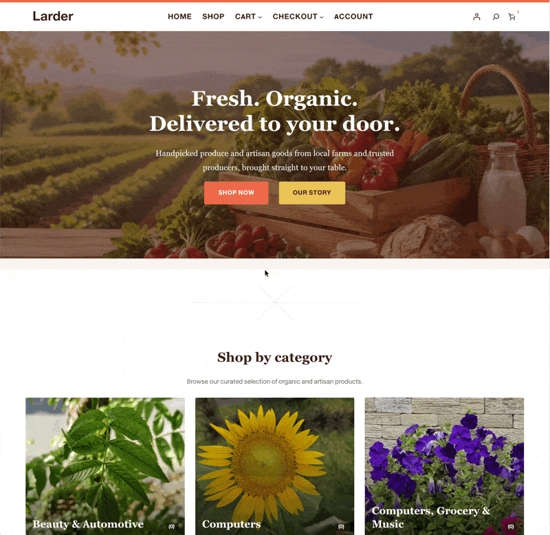 Larder theme full preview