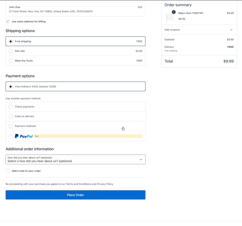 Dropdown on the block checkout and the saved answer on the order edit screen